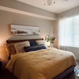 bedroom with large window